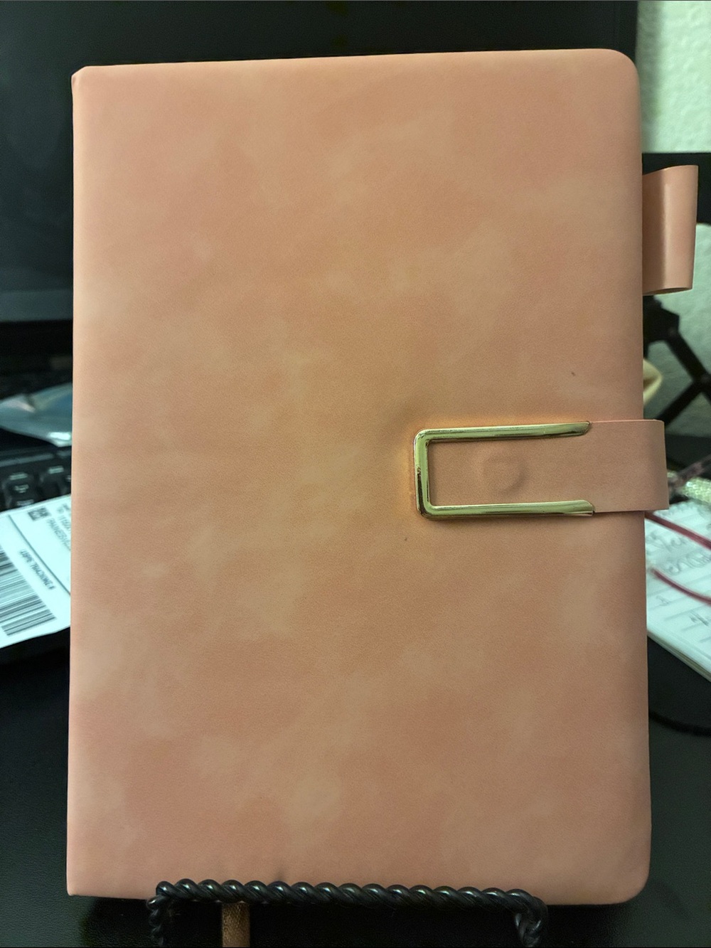 Peach Faux Leather Journal Notebook with Gold Magnetic 🧲 Buckle